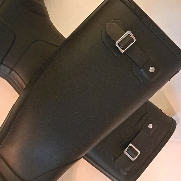Hunter Black Matte Rain Boots Size 38/7 - Picture 10 of 13